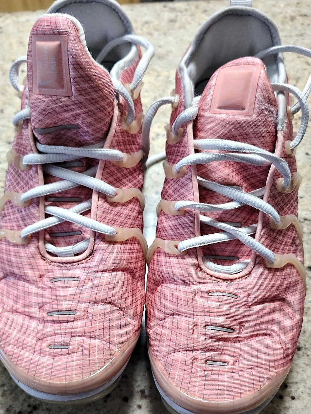 Nike Air VaporMax Plus Bleached Coral Pink & White Athletic Shoes